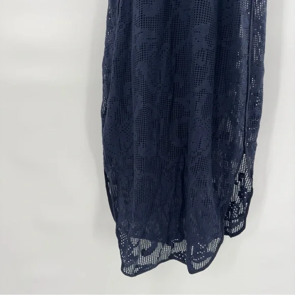 RAG & BONE New York $495 Navy Mesh Lace Lined Stella Midi Dress Size S - Picture 9 of 13